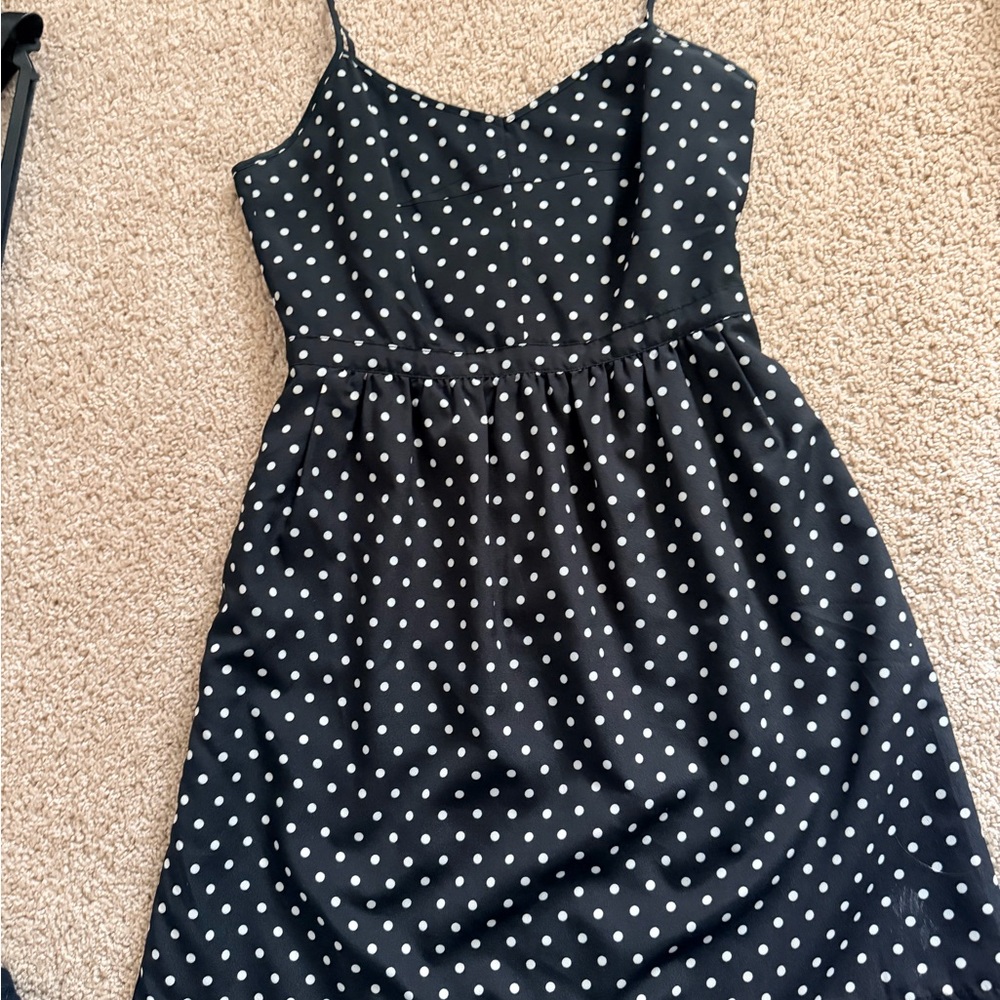 J. Crew Black Polka Dot Dress